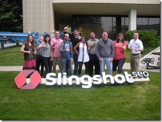 Our team with the new Slingshot SEO sign!